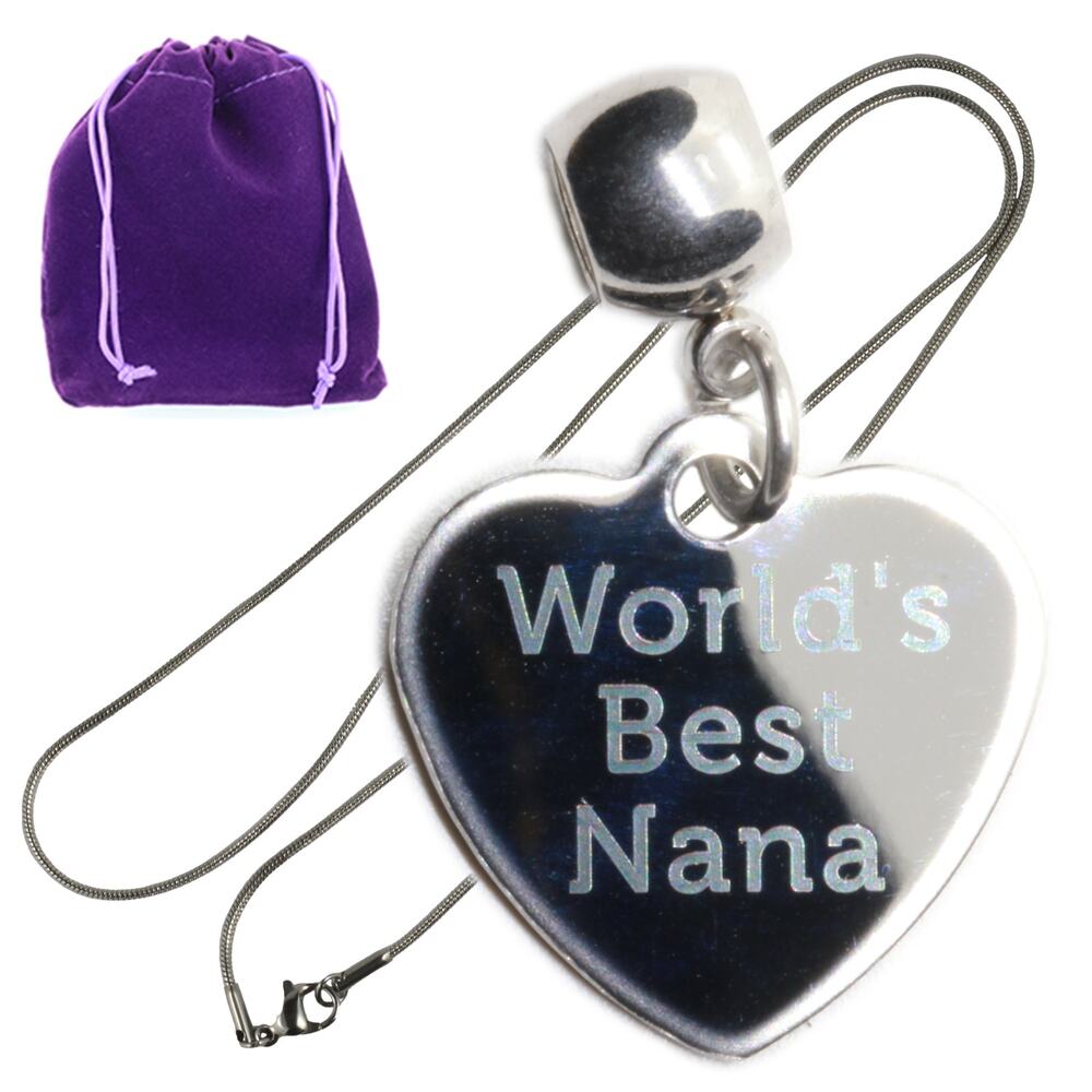 Nana Heart Pendant Necklace, Nana Gifts, Nana Birthday Gifts World’s Best Nana